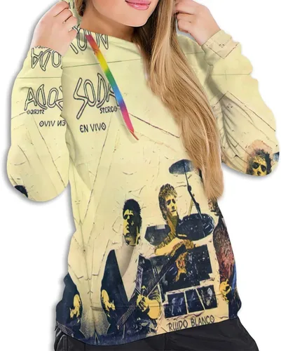 Vista 3 de Soda - Sudadera con capucha estéreo con bolsillos para mujer