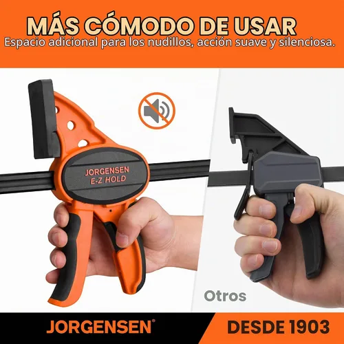 Vista 5 de JORGENSEN E-Z Hold - Paquete de 2 abrazaderas de barra de carpintería