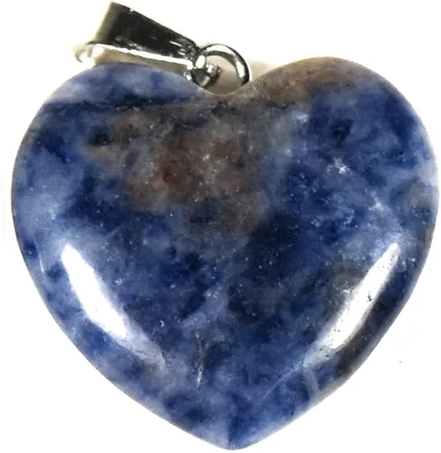 Vista 3 de 2PCs 0.787 in azul sodalita corazón en forma de colgantes w/plata plateado ojete natural piedra preciosa mineral mineral SW UV reactivo decorativo