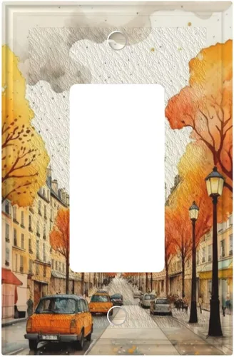 Vista 124 de Cubiertas de Interruptor de Luz Artísticas Decorativas Boho Figura Abstracta Interruptor de Pared Único Placa de Interruptor Decorativo Placa