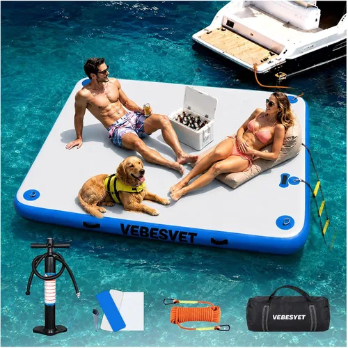 Vista 14 de Plataforma flotante inflable del muelle con la escalera suave Gris claro+negro