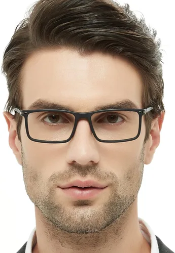 Vista 3 de OCCI CHIARI Mens Rectangle Eyewear Frame Full-Rim Non-prescription Clear Optical Glasses