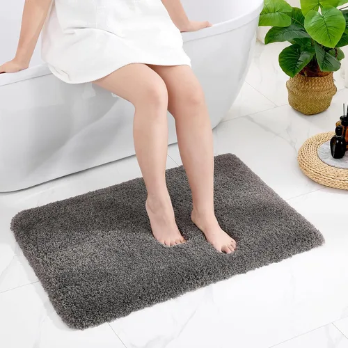 Vista 58 de Disolla - Alfombra antideslizante pequeña y esponjosa para el suelo del baño, lavable, afelpada, para ducha, absorbente, color beige, 17 x 24
