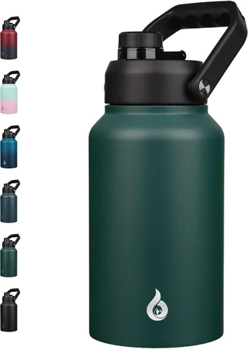 Vista 17 de BJPKPK Botella de agua aislada de un galón (128 onzas), de acero inoxidable, apta para lavavajillas, jarra sin BPA con mango ergonómico y parte