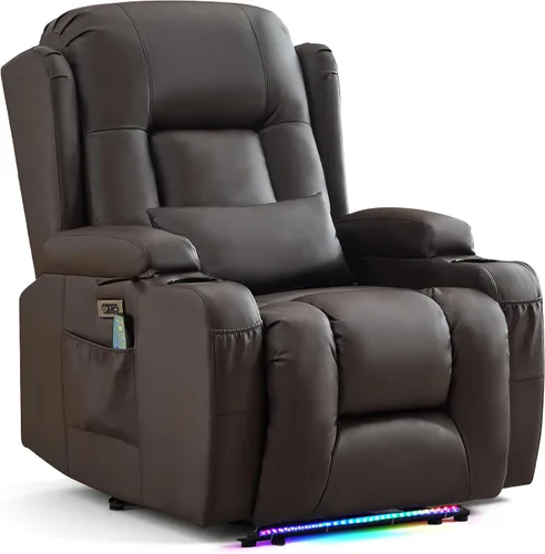Vista 17 de URRED Wall Hugger Power - Sofá reclinable con masaje y calor, color beige