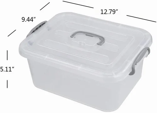 Vista 2 de Paquete de 2 contenedores de almacenamiento con tapa, juego de caja de plástico de 8 litros