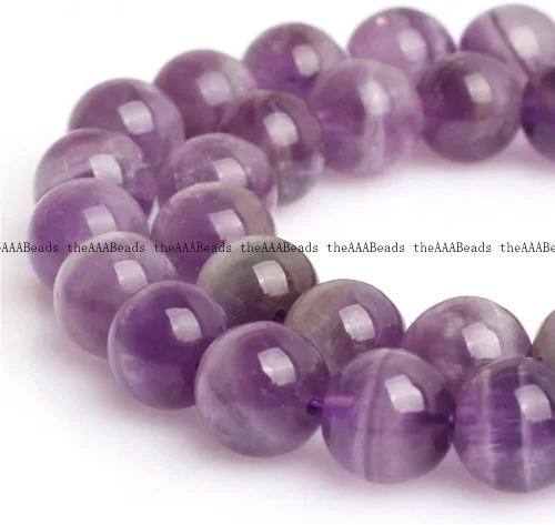 Vista 3 de JOE FOREMAN Cuentas de amatista para hacer joyas, piedras preciosas naturales, semipreciosas, 0.315 in, redondas, color mixto, 15 pulgadas, Piedra