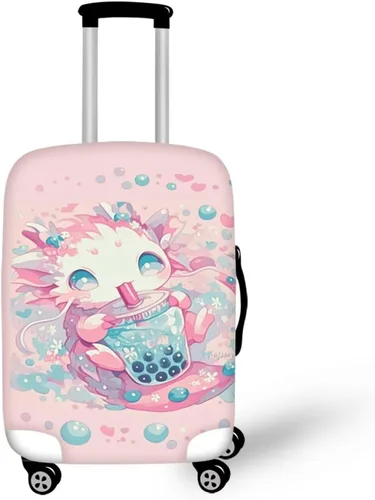 Vista 30 de COEQINE Funda para equipaje de viaje, protector de maleta, funda de equipaje lavable, tamaño S-XL (18-32 pulgadas), Blue Capy Bara Swim, L