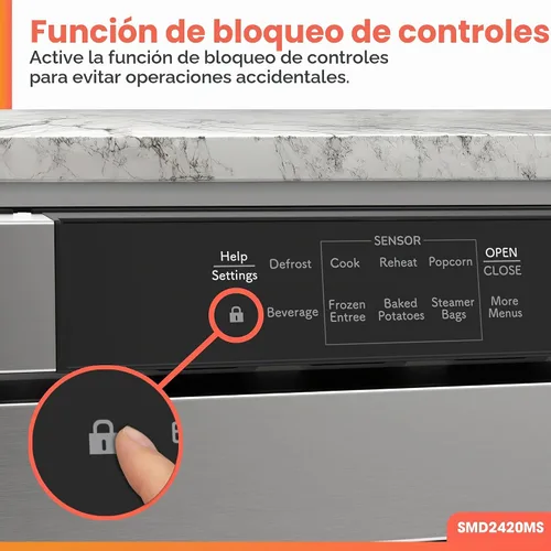 Vista 5 de Sharp SMD2420MS - Horno de microondas integrado con cajón de 24 pulgadas, 1.2 pies cúbicos, acero inoxidable, panel de control táctil, tecnología