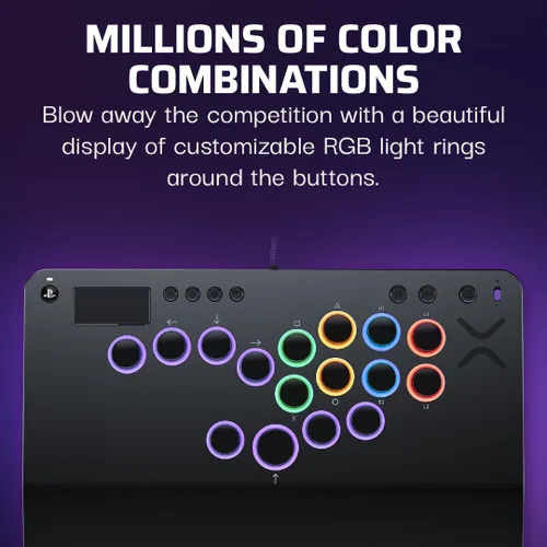 Vista 8 de Turtle Beach Victrix Pro KO Leverless All Button Fight Stick for PlayStation 5, Officially Licensed PS5 PS4, Windows 10/11 PC, Customizable eSports