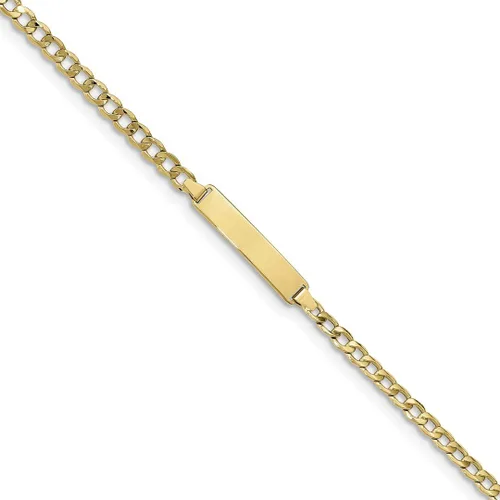 Vista 9 de 10k Yellow Gold Curb Link Id Bracelet 7 Inch Fine Jewelry For Women Gifts For Her