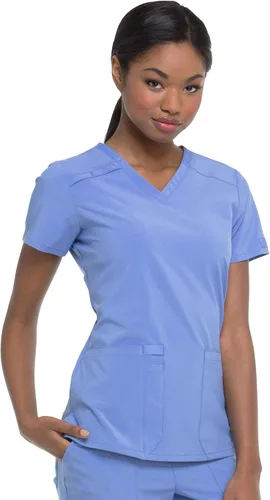 Vista 7 de Dickies EDS Essentials DK615 - Camisetas para mujer con cuello en V, elástico en cuatro direcciones y absorbe la humedad