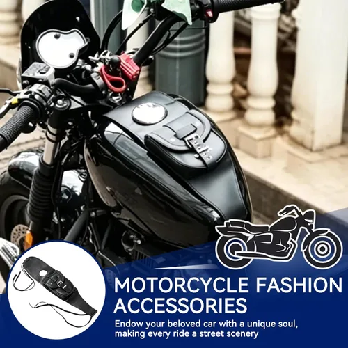 Vista 6 de Bolsa de tanque de motocicleta, cubierta de tanque de combustible de piel sintética, bolsa de tanque de gasolina, almohadilla de panel, bolsa