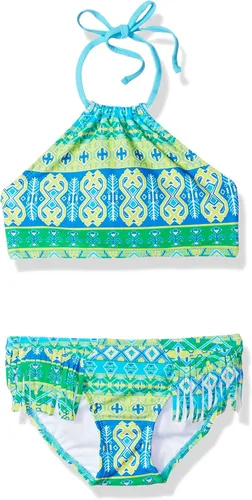 Vista 23 de Kanu Surf Mahina bikini halter de 2 piezas para niñas, traje de baño para playa mahina azul