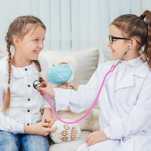 Vista 3 de Estetoscopio para niños, estetoscopio de enfermería que funciona de verdad para niños, juguete de jugar al doctor para niños pequeños, niños