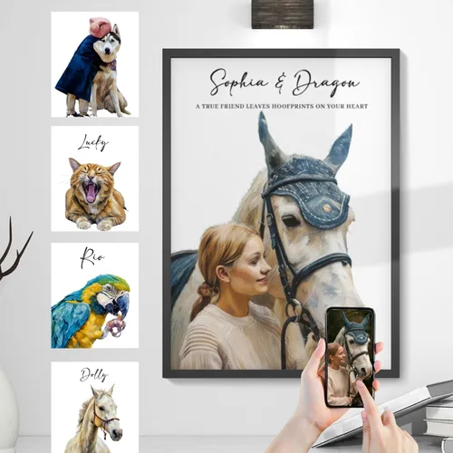 Vista 8 de Giantbighands Póster Personalizado de Perro en Lienzo Decorativo con Foto - Regalos Personalizados Para Amantes de Mascotas, Lienzo Conmemorativo