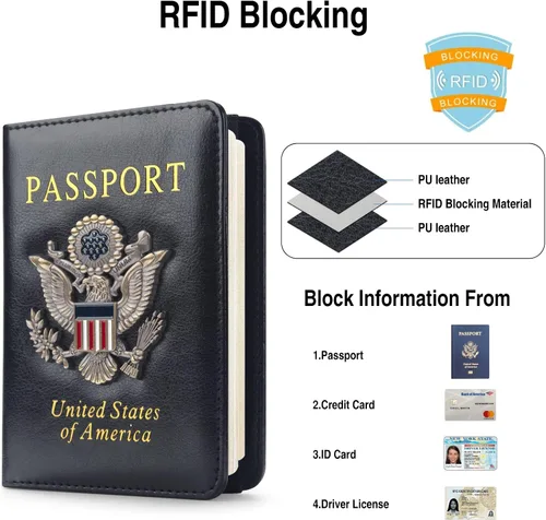 Vista 2 de Tarjetero para pasaporte, Negro