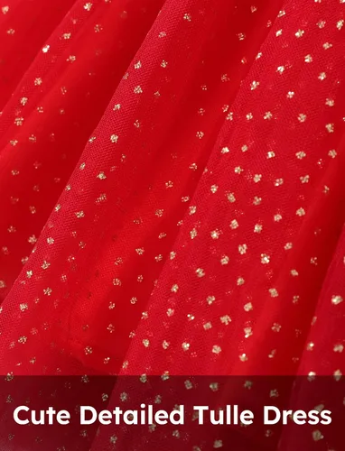 Vista 5 de PATPAT Vestido de tutú sin mangas de algodón para niña, vestido de encaje con volantes de malla