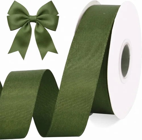 Vista 23 de TONIFUL 4 Rolls 3/8 Inch Christmas Grosgrain Ribbon Gift Wrapping Ribbon Christmas set