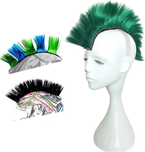 Vista 13 de Helmet Hawks Mohawk Pelucas sintéticas para bicicleta/casi casco/palo reutilizable diseño