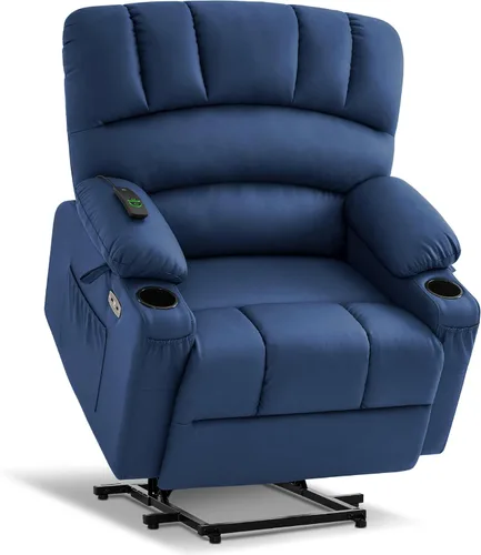 Vista 23 de MCombo Silla reclinable grande para ancianos altos, 7099 Negro