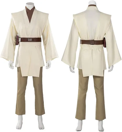 Vista 3 de Jedi Master Bates Obi Wan - Disfraz de cosplay de Halloween Anakin Skywalker Capa imperio galáctico Ben Kenobi Luke Force Uniforme
