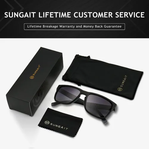 Vista 6 de SUNGAIT - Gafas de sol polarizadas unisex con bisagras de resorte