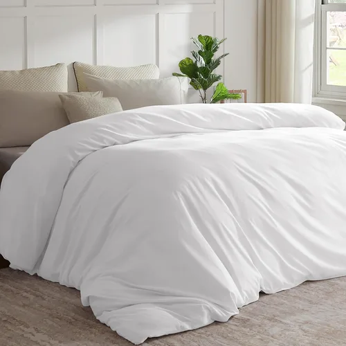 Vista 7 de Funda de edredón extragrande para cama tamaño king 120"x98", solo 1 pieza, ultra suave, de microfibra gris, para todas las estaciones, con cierre