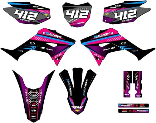 Vista 11 de Kit de base gráfica CRF 250 F Surge Black Senge 2019-2025 compatible con Honda