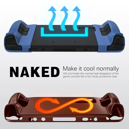 Vista 3 de Funda protectora de silicona compatible con Steam Deck, funda con mango de textura antideslizante para cubierta de vapor, cubierta anticolisión