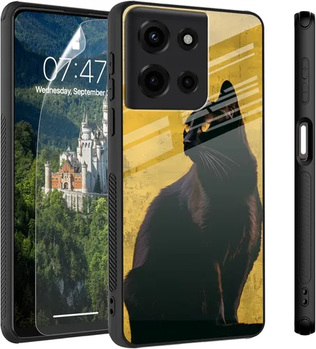 Vista 30 de Funda para Motorola Moto Edge 2022, cubierta trasera de vidrio templado con protector de pantalla, funda protectora a prueba de golpes para Motorola