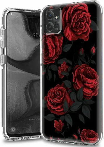 Vista 15 de Funda transparente para Motorola Moto G 5G 2023 con patrón de ciervo de bandera estadounidense para mujeres y hombres, doble capa híbrida de TPU
