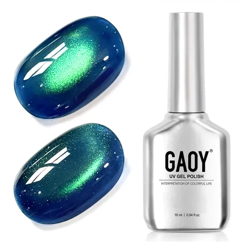 Vista 70 de GAOY Esmalte de uñas de gel Brown Cat Eye, 4629 azul ámbar, 0.5 fl oz Ámbar azul