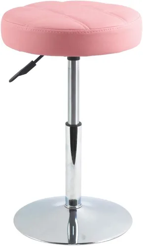 Vista 9 de FURWOO Taburete corto redondo de piel sintética – Taburete acolchado para salón, spa, manicura y tocador - pequeño negro