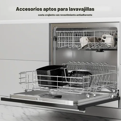 Vista 6 de OLIXIS - Freidora de aire de 6 cuartos de galón con freidora de aire cuadrada 12 en 1, asar, recalentar, deshidratar, hornear, hornear, papas Rosa