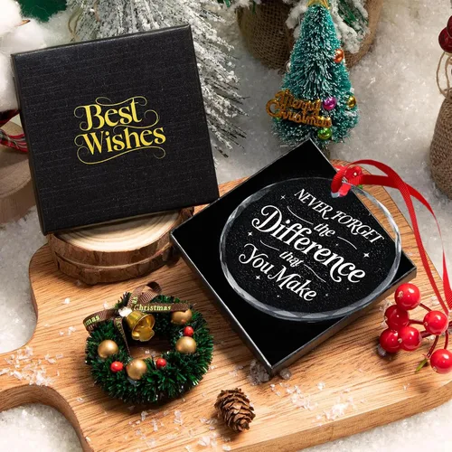 Vista 3 de Regalos para Jefes Nunca Olvides La Diferencia Que Haces Adorno Agradecimiento - Navidad para Empleado, Compañero de Trabajo, Enfermera, Adorno