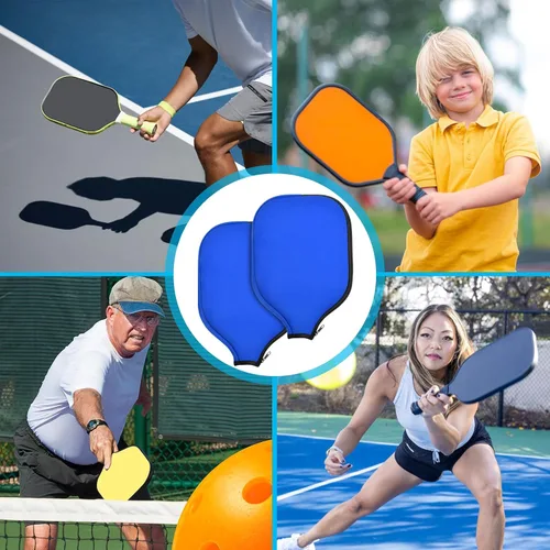 Vista 7 de 2 Pcs Pickleball Paddle Covers, Universal Case Size - 8.6 x 12.2 inches Zippered Racket Sleeve, Durable Neoprene Paddle Cover, Paddle Storage Bag