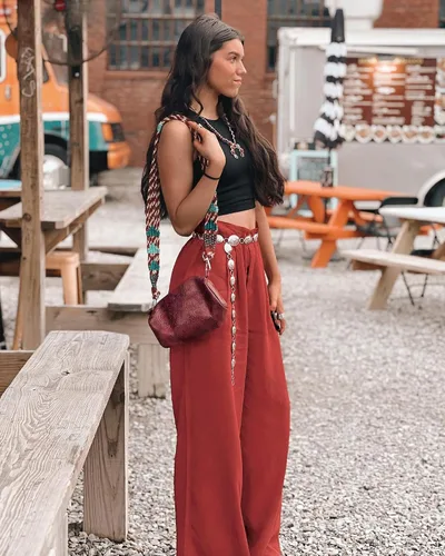 Vista 5 de GRAPENT Pantalones de pierna ancha para mujer, jeans de cintura alta, pantalones palazzo, ligeros, para verano, playa, pantalones fluidos Y2K