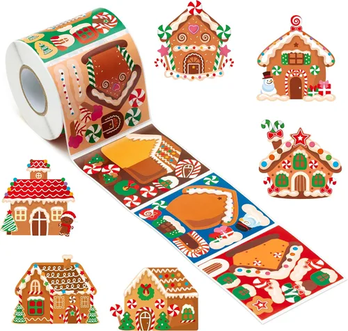 Vista 30 de Haooryx Fall Pumpkin Stickers Roll, 300 Pcs Make Your Own Halloween Pumpkin