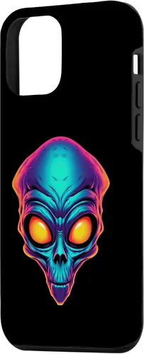 Vista 29 de iPhone 13 Pro Max Scary Alien Face UFO Alien Head Funny Alien Case