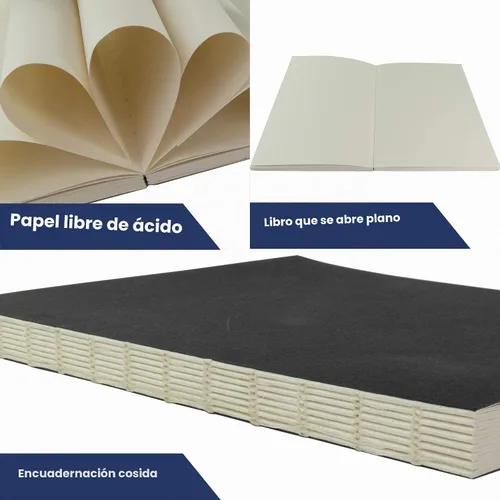Vista 5 de Cuaderno de bocetos LayFlat - 14 x 21 cm - Cuaderno en blanco negro, 64 hojas, papel grueso de 100 g/m²..
