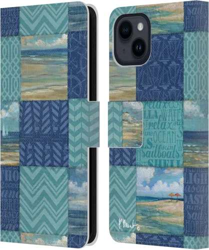 Vista 15 de Head Case Designs Funda de piel con licencia oficial de Paul Brent Agate Mermaid Coastal para iPhone 15