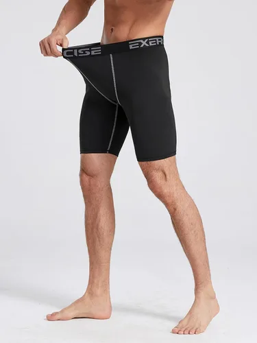 Vista 2 de Paquete de 5 pantalones cortos de compresión para hombre, ropa interior de compresión para hombre, ropa interior atlética de elastano, para correr
