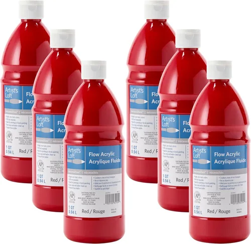 Vista 2 de Artist's Loft Paquete de 6: Cuerpo Suave Acrílico 32oz. Rojo