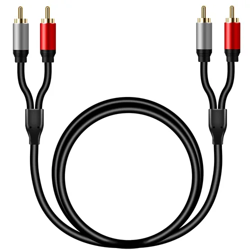 Vista 3 de Tan QY Cable 2RCA a 2RCA de 10 pies, chapado en oro, 2 RCA macho a 2 RCA macho, cable de audio estéreo para cine en casa, HDTV, consolas