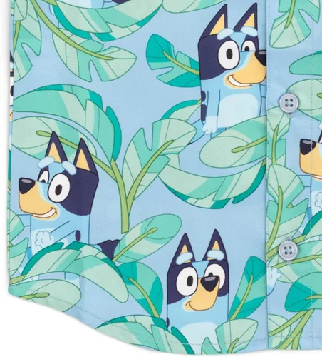 Vista 6 de Bluey Camisa de vestir hawaiana con botones de Bingo para niños pequeños