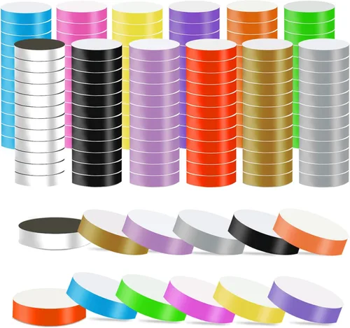 Vista 12 de Paquete de 1400 pulseras de papel para eventos, 7 colores impermeables de neón para fiestas, brazaletes de papel para identificación, muñequeras