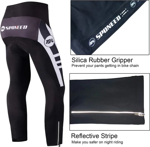 Vista 4 de sponeed Ropa de ciclismo para hombre, manga larga, para bicicleta de montaña, camiseta de bicicleta de carretera, pantalones acolchados, trajes