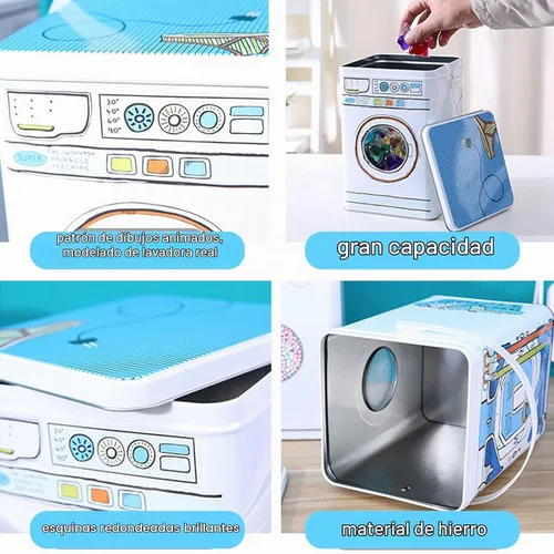 Vista 5 de Lavadora de gran capacidad para modelado de detergente en polvo con ventana de perspectiva, caja de almacenamiento multifuncional para aperitivos