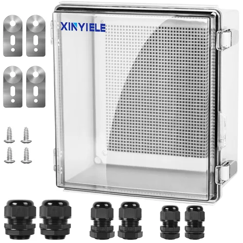 Vista 20 de Caja de conexiones de plástico ABS impermeable para proyectos al aire libre, IP67, resistente a la intemperie, a prueba de polvo con cubierta